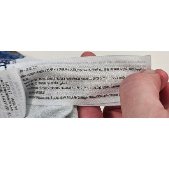 Ankle straight ultra high rise A&F 0S 0 SHORT distressed grunge 90s EUC petite - Picture 4 of 7